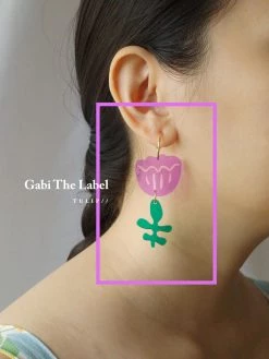 Gabi The Label EARRINGS Tulip Dangles - Violet Purple