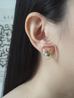 Gabi The Label Handdrawn Pink Tulip Earstuds EARRINGS