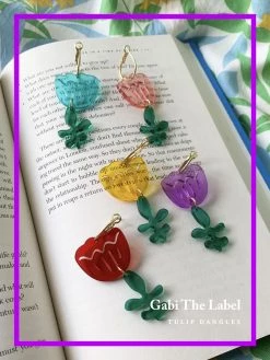 Gabi The Label EARRINGS Tulip Dangles - Aqua Blue