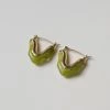 Gabi The Label Chunky Resin V-shaped Hoops - Green