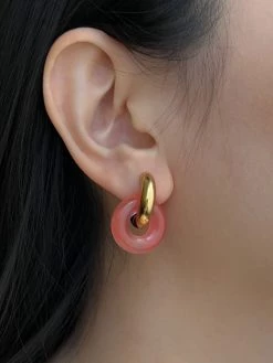 Gabi The Label Donut Hoops - Watermelon Pink