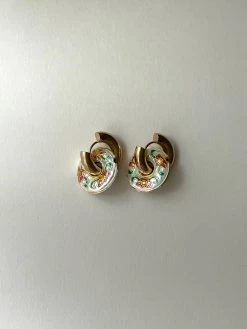 Gabi The Label Donut Hoops - Cloisonne White