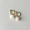 Gabi The Label White Jade Heart Hoop Earrings