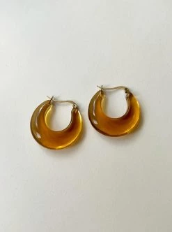 Gabi The Label EARRINGS Vintage Acrylic Cradle Hoops - Ginger Blonde