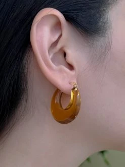 Gabi The Label EARRINGS Vintage Acrylic Cradle Hoops - Ginger Blonde