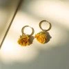 Gabi The Label Dried Flower Stainless Steel Hoops - Yellow EARRINGS